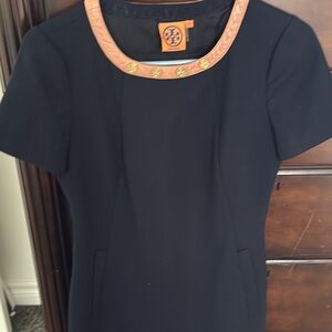 Tory Burch Dark Blue Dress with Gold Buttons